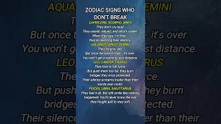 Zodiac Signs Who Don'T Break #zodiac #zodiacsigns #astrology #horoscope #tarot #astrologysigns