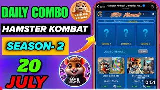 Hamster Kombat Game Dev Daily Combo | 20 July  Hamster Kombat Daily Combo | Hamster Daily Combo