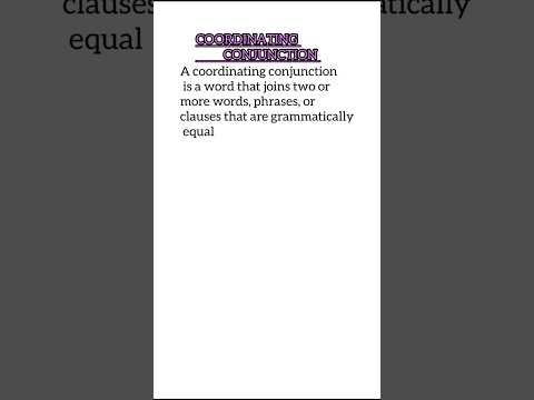 Coordinating conjunction #shortsfeed#shorts#short