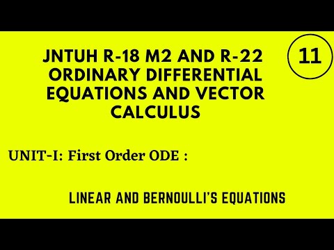 JNTUH R18 M2orJNTUH R22 Ordinary Differential Equations and Vector Calculus jntuh r22 maths #m2jntuh