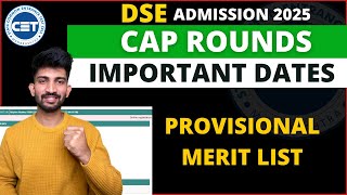 DSE Cap Round Dates 2025 | direct second year engineering admission 2025-26
