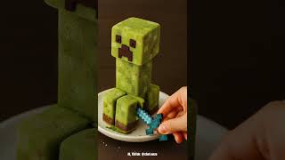 Creeper Matcha Cake—Eat Before It Blows 💣💀#minecraft #creeper #aireels #aivideos #aiviral #aifood