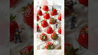 #aiworlds #miniatureai #love #respect #cake #strawberry #minibakery #minichefs #miniconstruction