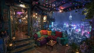 Lofi Zen - Relaxing Lo-fi Chill Tracks with Cyberpunk Rain | For Study, Sleep, or Relaxation | 4K