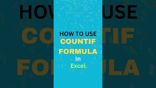 Learn how to use COUNTIF formula in Excel #countifs #countif #excel #exceltips #exceltricks
