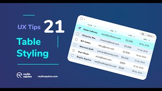 UX Tip 21 - Table styling + Filters