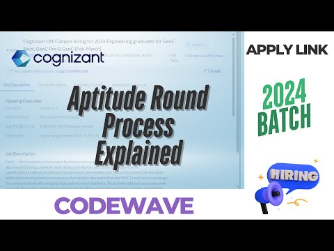 🔥Cognizant Aptitude Assessment  | Cognizant GenC Hiring 2024 Batch 🚀