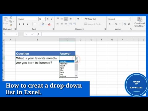 How to Create Drop-Down List In MS Excel Urdu & Hindi by Ali Hamza | Planet Of Knowledge |