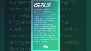 What are your career goals? - A confident answer #Shorts #CareerGrowth #JobInterview #job #question