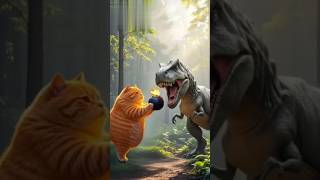 powerful dinosaur 🦕 vs cat 🐈#AI generated #video #shorts #sorts #trending #ai #populer #video 👍🏻👍🏻