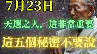 天賜之子，這五個秘密誰也不要說，說了影響你的人生！