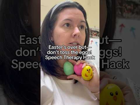 Turn leftover Easter eggs into a speech therapy game! #speechtherapy #slptips #funlearningathome