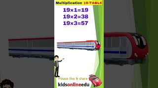 Multiplication table of 19 | by kidsonlineedu #shorts