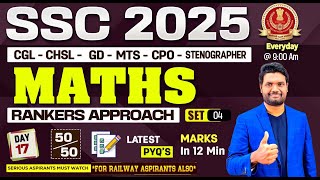 Maths Mock Test- 4 Paper Explanation  | Score 50/50 in Just 20 Mins 🕒 | Rankers Approach 🧠 | SSC CGL