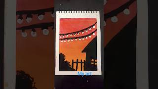 easy landscape painting #Myart# creative# ideas# scenery
