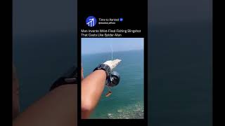 "This man just invented a wrist-fired fishing slingshot — casting lines like Spider-Man! Who needs a