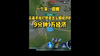 顶尖高手玩打野是怎么刷经济的？9分钟1万经济 #王者荣耀 #一个宋 #露娜 #王者荣耀s39赛季巅峰赛登顶