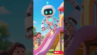 RoboMaru Fixes the Slide! 🛠️✨| Cute Robot Cartoon for Kids #shorts #KidsCartoon #RoboMaru #CuteRobot