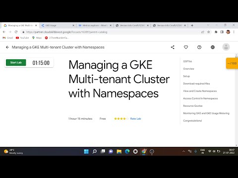 Managing a GKE Multi tenant Cluster with Namespaces | Qwiklabs