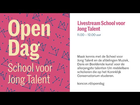 Livestream OPEN DAG - School voor Jong Talent