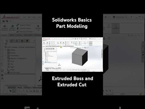 Part Modeling: Extruded Boss and Extruded Cut. #solidworks #cad #solidworkstutorial #engineering