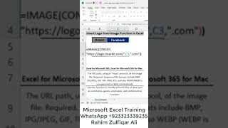 Insert Logo from Image Function in Microsoft #excel  #shorts
