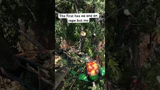 Expert Level tree Climbing tricks: Running rigging from inside the tree.