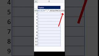 Automatic Sequential Numbers Just Pop Up! SEQUENCE & IF functions. #Short Excel Magic Trick 06