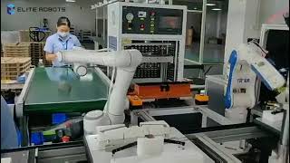 "엘리트 EC66 로봇과 SCARA 로봇의 협업
