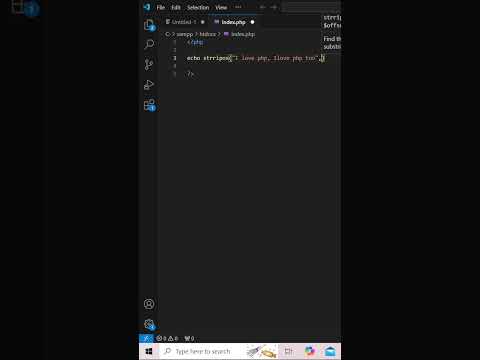 strripos() function in php #viralshorts #shorts #php #coding