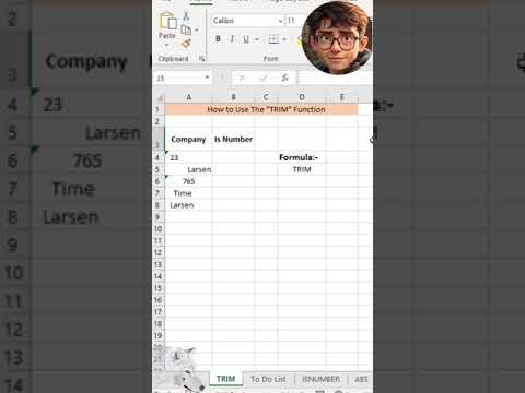 How to Use The TRIM Function #excel #msoffice #function #tutorial #microsoftoffice #office