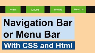 Naviagation Bar for Webpage or Menu Bar | How to create a Navigation bar, nav bar, Menu bar CSS,Html