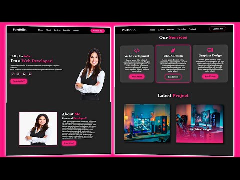 Complete Personal Portfolio Website Using HTML CSS || Responsive Website Design