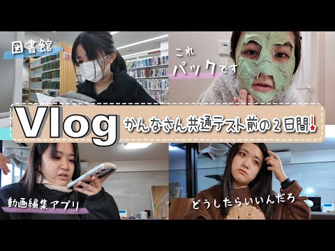 ★Vlog★かんなさん共通テスト前の2日間！未だ進路に悩んでます・・・