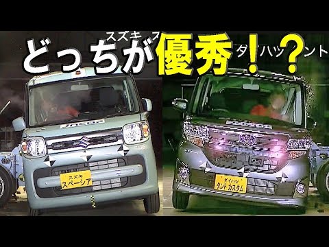 2017 Suzuki Spacia vs 2013 Daihatsu Tanto - JNCAP crash test