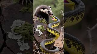 Honey Badger vs Python - Who Will Prevail? #shorts #animals #snake