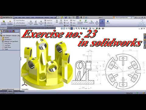 Exercise no 23 in solidworks / How to create a 3d model in solidworks / Exercise in solidworks