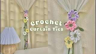 Crochet Aesthetic Flower Ties 🌼 | Garland Curtain Tie Back