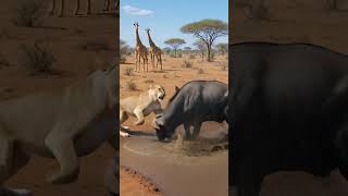 Cougar 🆚 African wildebeest #shortsvideo #wildlife #animals
