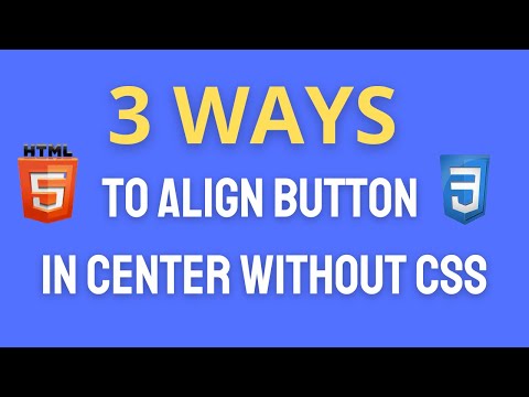 How to align button in center in HTML without CSS