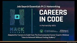 Careers in Code - Career Coaching - Module 3: Job Search Essentials Networking