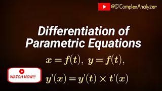 Differentiation of parametric equations | MTH102