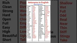 Top 50 Opposite Words in English #opposite #antonyms #spokenenglish