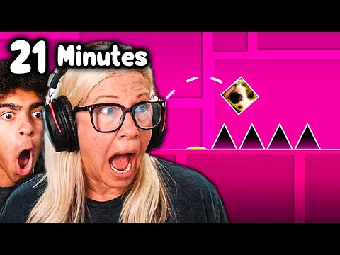 My Mom Attempts BACK ON TRACK... (Geometry Dash)