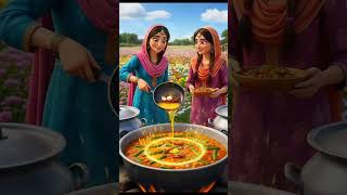 Bhindi Gosht🌿🥩 #viral #cooking #pixarstyle #villagelife #shortvideo