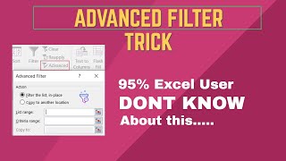 Advanced Filter TRICK in Excel | Filter Data To Another Sheet In Excel | CA Abhishek Jain
