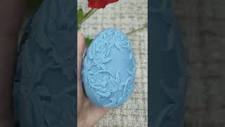 Beautiful flower egg soap candles, made using molds from the store