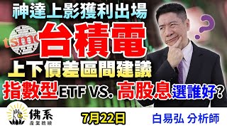 神達上影獲利出場 台積電上下價差區間建議 指數型ETF VS 高股息選誰好~【佛系產業教練】#白易弘