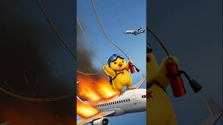 Brave Chick Saves a Burning Plane! 🐥✈️🔥 #chickenstory #chicks #chickstories #ytshorts #aianimalfacts