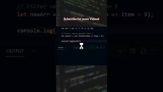 JavaScript tips | Useful array method | Array filter #shorts